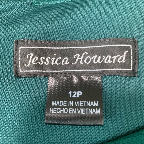 JESSICA HOWARD Dress Kelly Green Gold Embossed Stretch Relaxed Fit Shift… - Picture 6 of 7